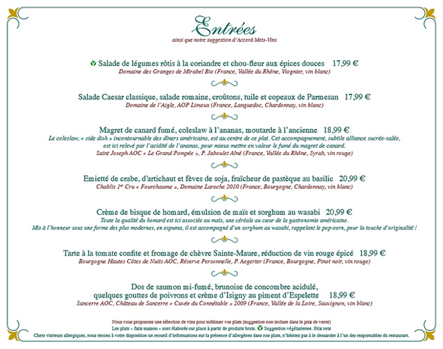 menus du walt's