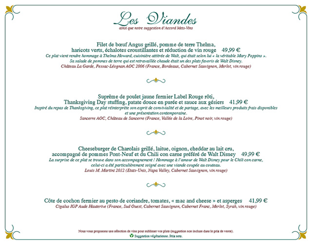 menus du walt's
