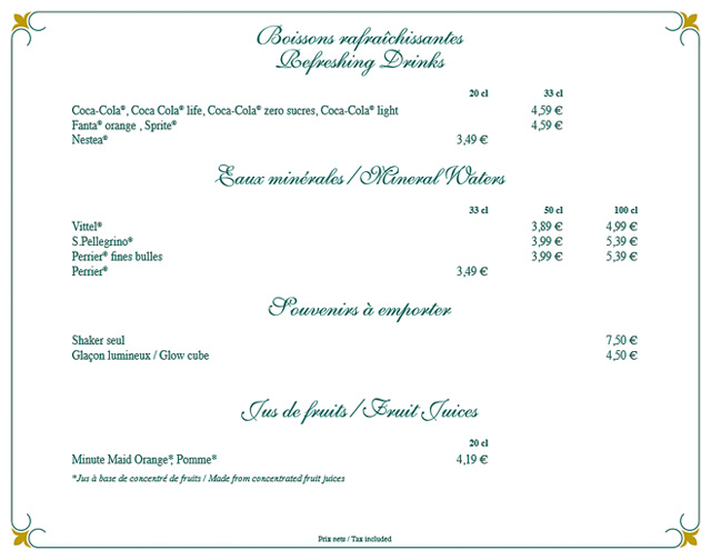menus du walt's