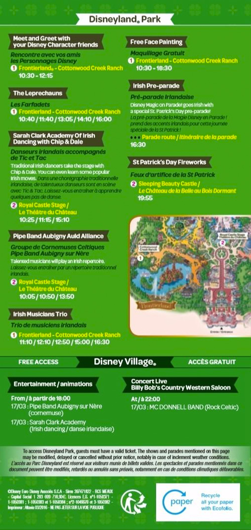 programme saint patrick 2016