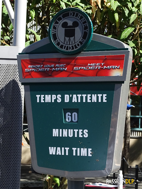 temps attente spiderman