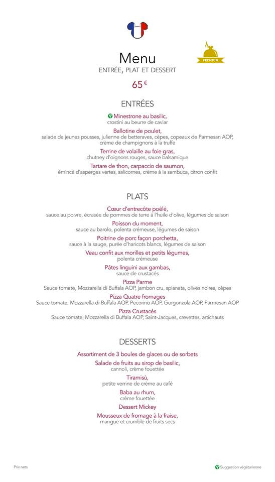 menu café mickey