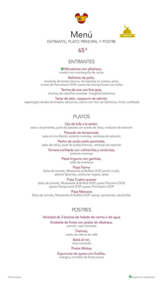 menu café mickey
