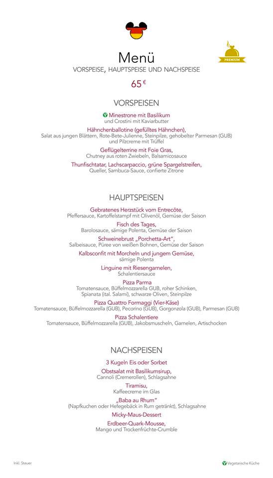 menu café mickey
