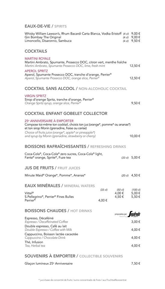 menu café mickey