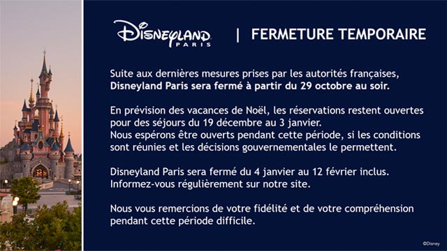 fermeture temporaire