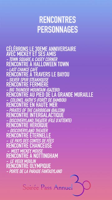 programme soirée pa 30 ans