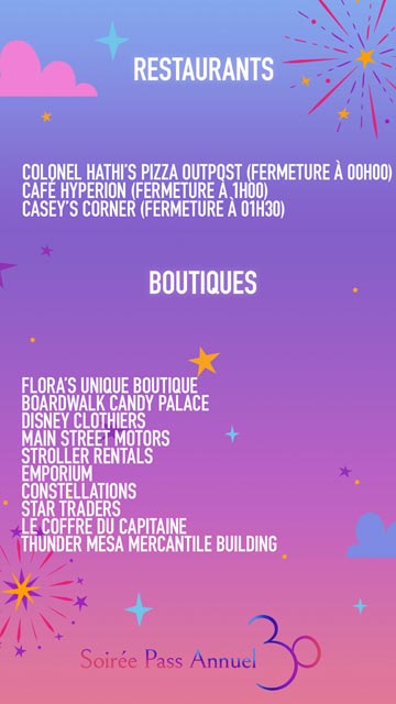 programme soirée pa 30 ans