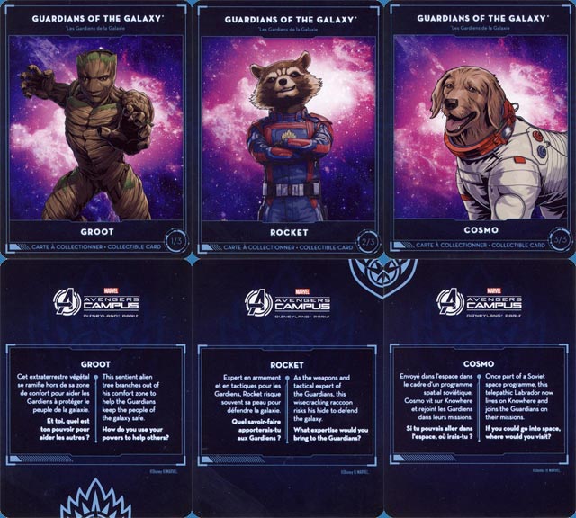 cartes gardiens de la galaxie
