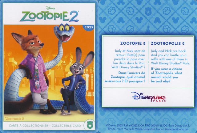 carte Zootopie 2