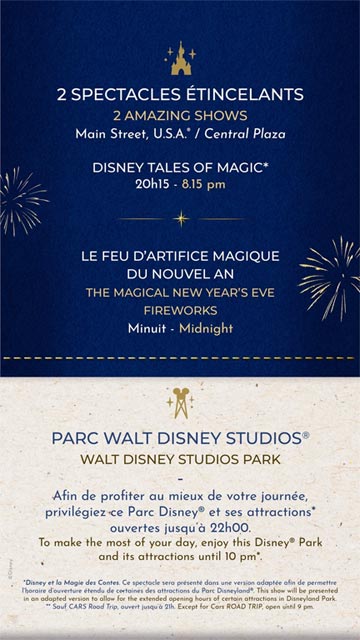 Programme soirée 31 décembre 2025