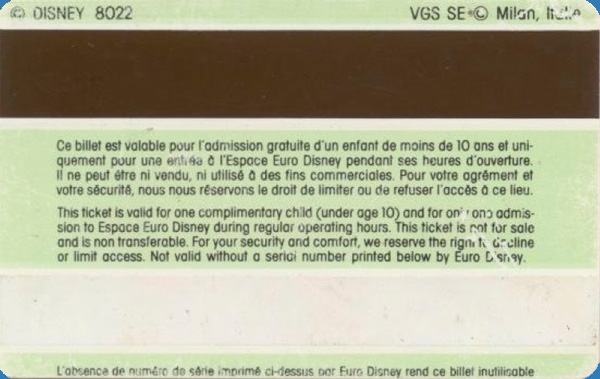 entrée gratuite pour un enfant